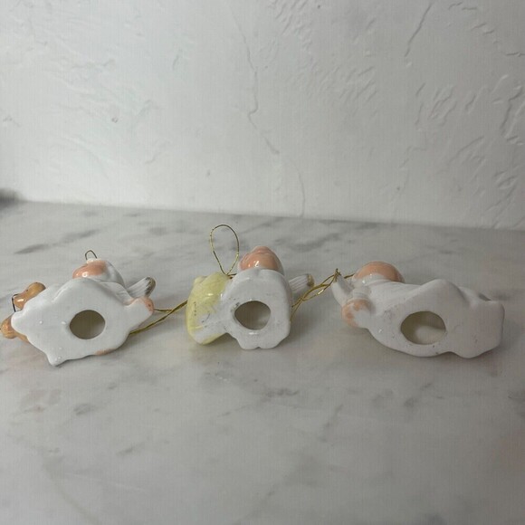 Lot of 3 Vintage White Angel Figurines Adorable With Animals - Picture 5 of 6